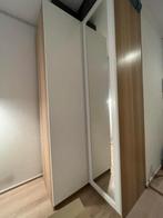 PAX / GRIMO Corner wardrobe lights, oak/white, 110/110x236, Huis en Inrichting, Kasten | Kledingkasten, 200 cm of meer, Met klep(pen)