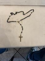 Antieke Rozenkrans met glazen Kralen en Kruisbeeld, Antiek en Kunst, Ophalen of Verzenden