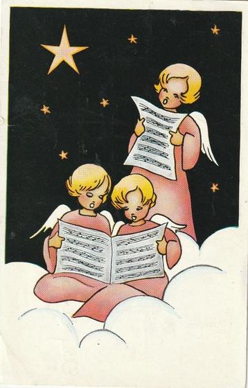 ENGEL ENGELEN KERST UIT 1962 ZEER MOOIE KAART KJ200 beschikbaar voor biedingen