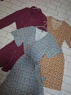 3x hema jurk XL bloemen gebloemd bordeaux, Kleding | Dames, Jurken, Ophalen, Overige kleuren, Maat 46/48 (XL) of groter, Zo goed als nieuw