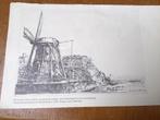 Tekening ,Molen op de Wallen Amsterdam,bij Lauriergracht, Ophalen of Verzenden, Gebruikt, Gebouw, Prent