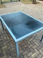 Tuintafel 110x160 aluminium natuursteen, Ophalen, Gebruikt, Rechthoekig, Aluminium