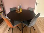 4 Mooie Eetkamerstoelen - Grijs/Bruin, Huis en Inrichting, Stoelen, Ophalen, Zo goed als nieuw, Vier, Stof