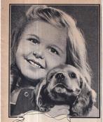 Retro reclame 1955 Medinos Amersfoort meisje & hond, Verzamelen, Ophalen of Verzenden
