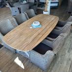 Houten Tuinset met X-poten – Tuintafel + 6 stoelen, Gebruikt, Verzenden, ., .