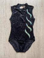 Mooi turnpakje maat 36/S Velours zwart met groen mouwloos, Sport en Fitness, Turnen, Zwart, Maat 36 t/m 42, Ophalen of Verzenden