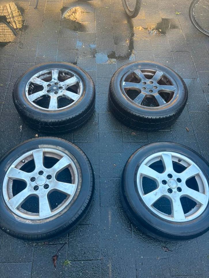 VW/Audi 16 inch velgen 5x112 met banden 2 all season 2 zomer, Fietsen en Brommers, Brommeronderdelen | Algemeen, Gebruikt, Overige typen