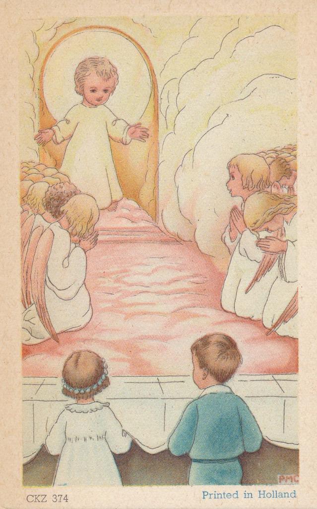 6 Mooie prentjes van uitg. CKZ, Verzamelen, Religie, Zo goed als nieuw, Christendom | Katholiek, Kaart of Prent, Ophalen of Verzenden