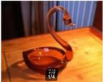 Glazen zwaan met bakje oranje H22 Br17cm, Ophalen of Verzenden
