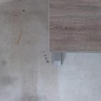 Slingerbureau zit-sta 160x80cm, Grijs frame, D.eiken BR46, Gebruikt, -, -, In hoogte verstelbaar