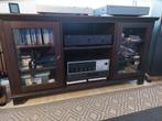 Houten TV-meubel / Dressoir met glazen deuren, Huis en Inrichting, Kasten | Televisiemeubels, Ophalen