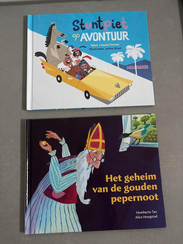 Twee kinderboeken: Stuntpiet & Gouden Pepernoot, Boeken, Kinderboeken | Jeugd | onder 10 jaar, Zo goed als nieuw, Sprookjes, Ophalen of Verzenden