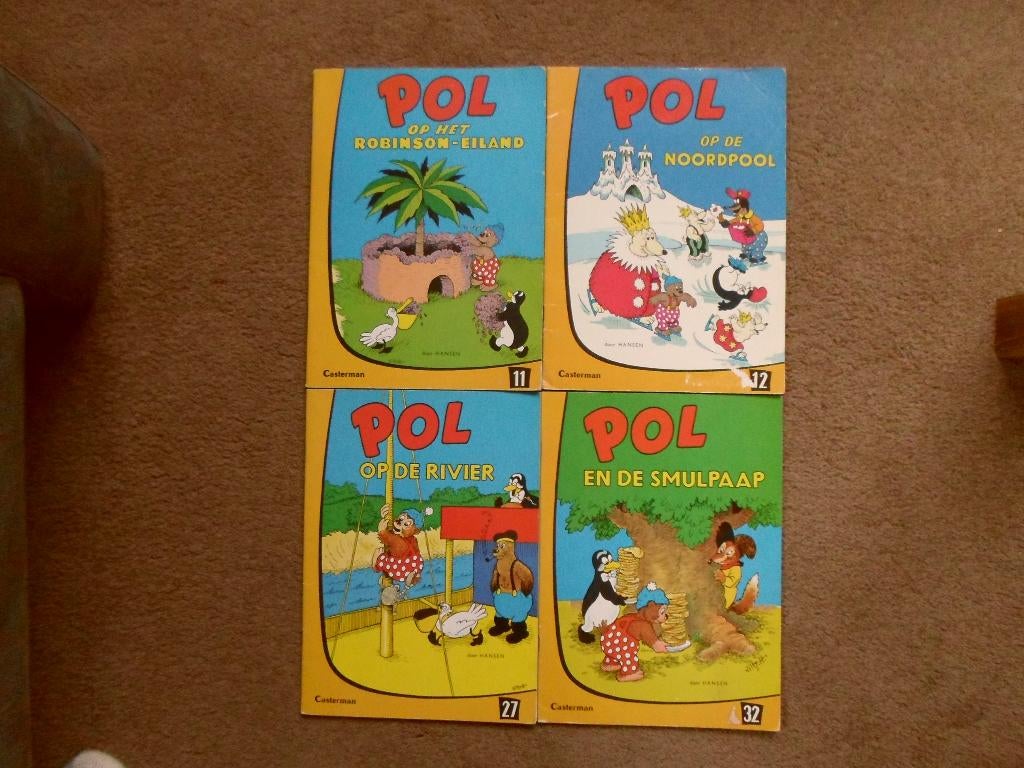 Pol .   4    stripboeken   uit   de  jaren   60., Boeken, Stripboeken, Gelezen, Ophalen of Verzenden, Hansen., Meerdere stripboeken