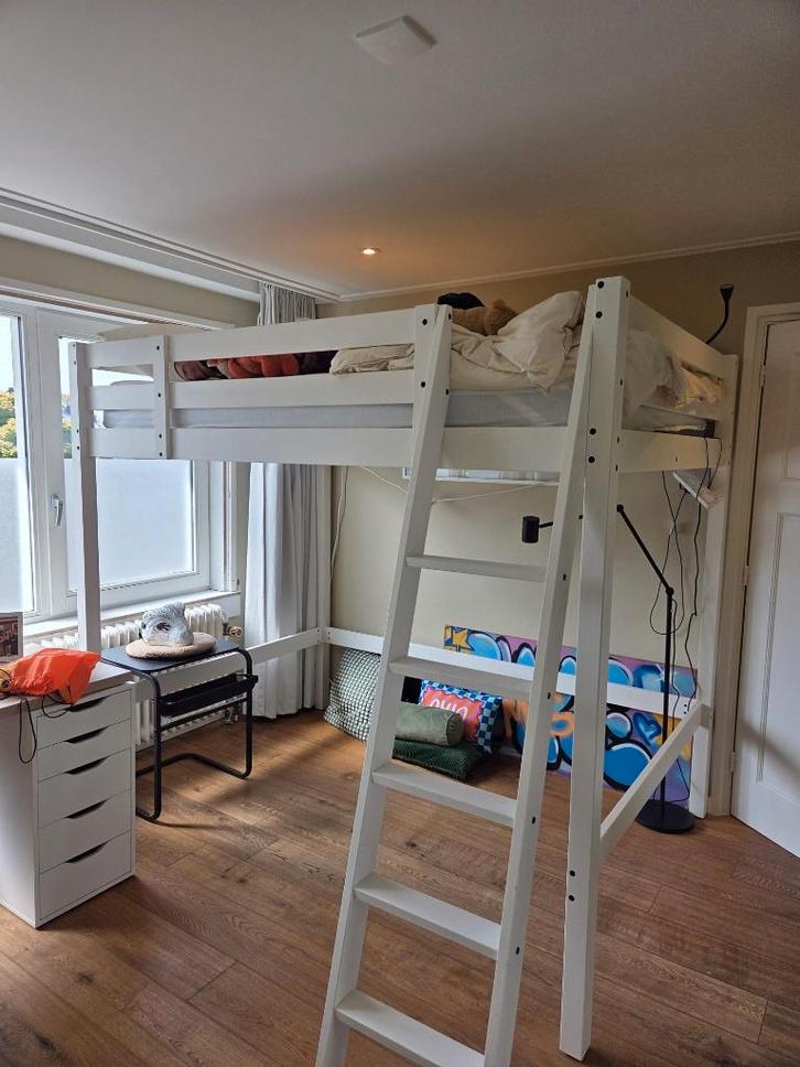 IKEA STORÅ hoogslaper, wit gebeitst, 140x200 cm, Huis en Inrichting, Slaapkamer | Stapelbedden en Hoogslapers, Zo goed als nieuw