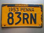 Originele kentekenplaat USA, 1953, Ophalen of Verzenden, Gebruikt, Auto's