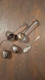 2x Gero verzilverde theezeef en 1 verzilverde suikerlepel, Ophalen of Verzenden