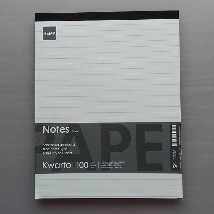NIEUW! Hema schrijfblok blocnote bloknoot kladblok 100 vel, Diversen, Schrijfwaren, Nieuw, Ophalen
