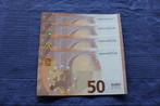 Eurobiljet 4 x 50 Euro UNC 2017 Lagarde 4 opeenvolgende nrs, Postzegels en Munten, Bankbiljetten | Europa | Eurobiljetten, Setje