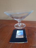 Hand made glazen sier schaal op voet met certificaat, Antiek en Kunst, Antiek | Glas en Kristal, Ophalen of Verzenden