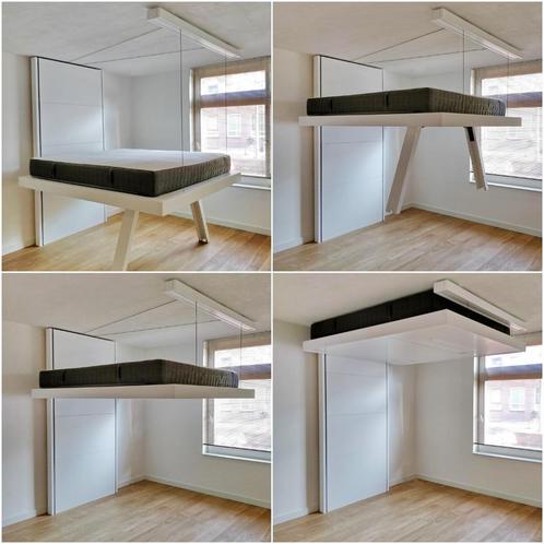 zwevend bed hefbed hangbed voor studio, Huis en Inrichting, Slaapkamer | Bedden, Nieuw, Tweepersoons, 200 cm, Ophalen