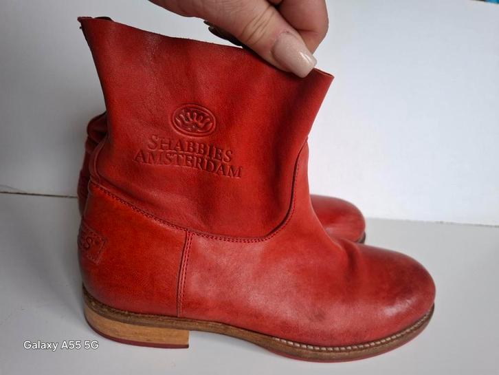 Shabbies Amsterdam Leren Laarzen Mt 37, Kleding | Dames, Schoenen, Gedragen, Lage of Enkellaarzen, Rood, Ophalen of Verzenden
