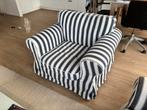 IKEA Ektorp Fauteuil - Blauw/Wit Gestreept, Ophalen, Gebruikt, Stof, 75 tot 100 cm