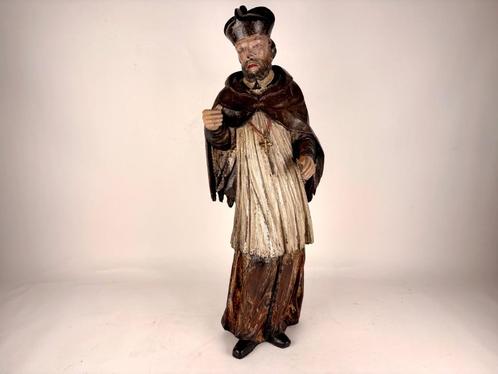 gepolychromeerd houten religieus beeld Sint-Jan Nepomucenus, Antiek en Kunst, Kunst | Beelden en Houtsnijwerken, Ophalen