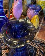 vintage Indiana Glass kobaltblauwe vaas., Ophalen of Verzenden