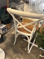 Witte stoel met rieten zitting, Huis en Inrichting, Stoelen, Ophalen, Gebruikt, Wit, Eén