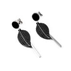 Lange Dames Oorbellen Titanium Staal - Bladontwerp, Sieraden, Tassen en Uiterlijk, Oorbellen, Overige materialen, Hangers, Birgitta-Gracht 33, 6465 EL Kerkrade, Nederland