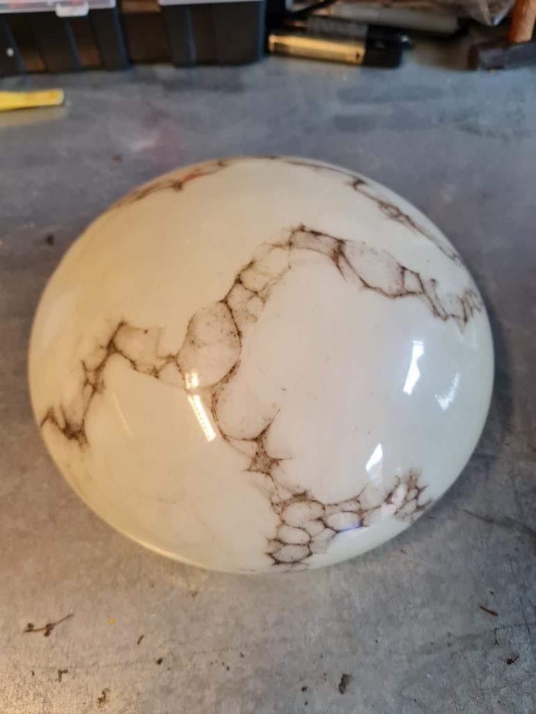 Vintage lampenkap, Huis en Inrichting, Lampen | Plafondlampen, Ophalen of Verzenden, Gebruikt, Glas