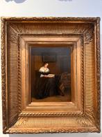 Charles Pecrus (1861) - Vrouw Lezend, Antiek en Kunst, Kunst | Schilderijen | Klassiek, Ophalen