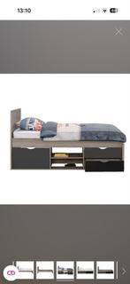 Bed met nachtkastje, Huis en Inrichting, Ophalen, 90 cm, Eenpersoons, Wit