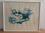 Litho Zeefdruk HUUB LEPELAAR - Opel Dealer Team Holland 1988, Antiek en Kunst, Ophalen