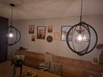Hanglamp, hanglampen, twee zwarte open hanglampen, Ophalen, Zo goed als nieuw, 50 tot 75 cm