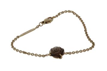 Sale! 14k gouden dames armband met rookkwarts roosje bloem beschikbaar voor biedingen