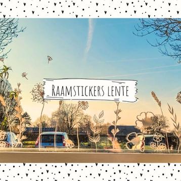 Herbruikbare Raamstickers Lente | Wit of Zwart beschikbaar voor biedingen