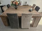 6 eetkamerstoelen op wieltjes, Ophalen, Overige kleuren, Zo goed als nieuw, Stof