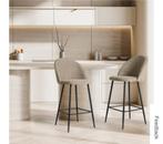 Soft taupe Boucle Barstools 2x, Huis en Inrichting, Barkrukken, 2 krukken, Ophalen of Verzenden, Nieuw, 60 tot 90 cm