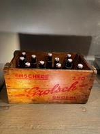 Oude houten krat Grolsch met beugelflesjes, Verzamelen, Biermerken, Ophalen, Grolsch
