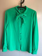 Groene blouse van Zara met strik / maat S, Kleding | Dames, Groen, Zara, Ophalen of Verzenden, Zo goed als nieuw