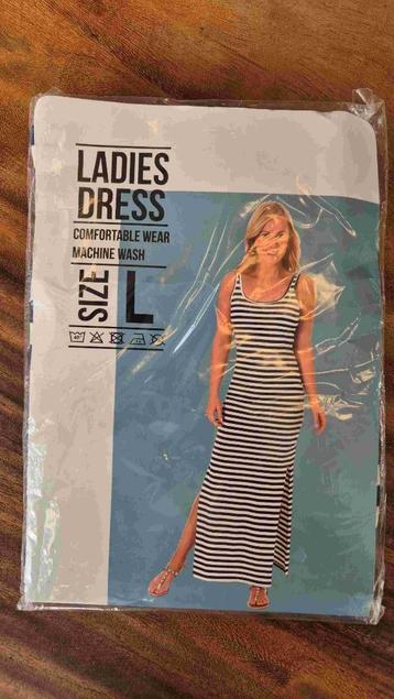 Ladies dress – blauw/wit gestreept – maat L beschikbaar voor biedingen