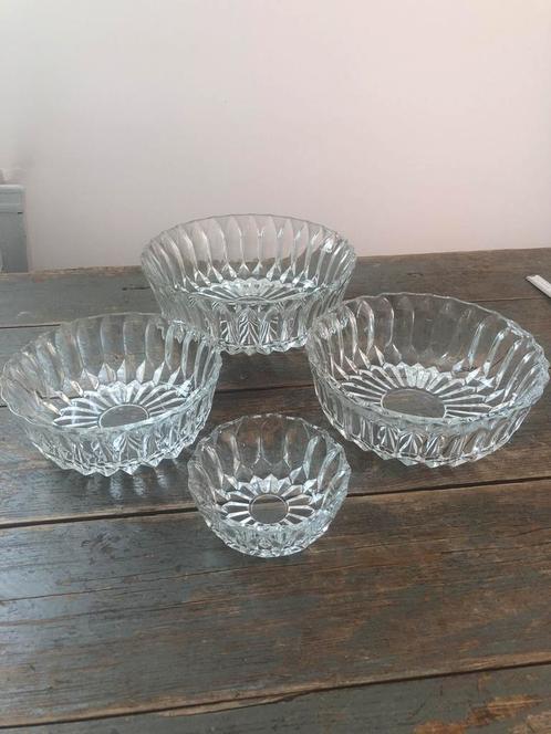 ORIGINEEL VINTAGE RETRO GLAZEN KOMMEN SCHAAL SERVIES, Huis en Inrichting, Keuken | Servies, Schaal of Schalen, Overige stijlen