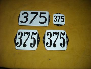 oud emaille huisnummer 375 ook 376 377 378 379 380 381 382 8 beschikbaar voor biedingen