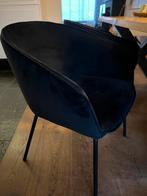 4x WOOOD Sien zwarte eetkamerstoelen velvet – goede staat, Ophalen, Zwart, Zo goed als nieuw, Stof