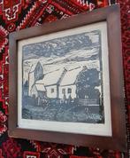 Gesigneerde houtsnede, Antiek en Kunst, Kunst | Schilderijen | Klassiek, Ophalen of Verzenden