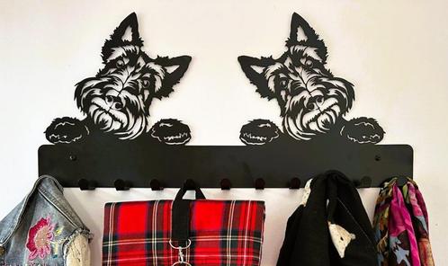 Kapstok met nieuwsgierige Schotse Terriers, Huis en Inrichting, Woonaccessoires | Kapstokken, Nieuw, Wandkapstok, Minder dan 100 cm