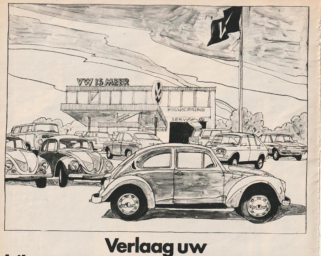 Retro reclame 1972 Volkswagen Kever auto de spaarkever, Verzenden, Overige typen