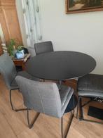 EETHOEK MET RONDE TAFEL COMPLEET, Huis en Inrichting, Ophalen, Zo goed als nieuw, NEUTRAAL, 4 tot 6 stoelen