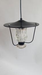 Vintage hanglamp glas kristal in metalen houder. S41, Tweedehands verkoop, Tweedehands verkoop, Gebruikt, Ophalen of Verzenden